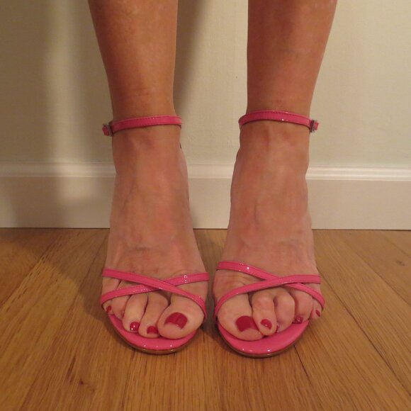 LAST CHANCE NNB Barbie Pink SCHUTZ High Heel Ankle Strap Sandals - Picture 2 of 8